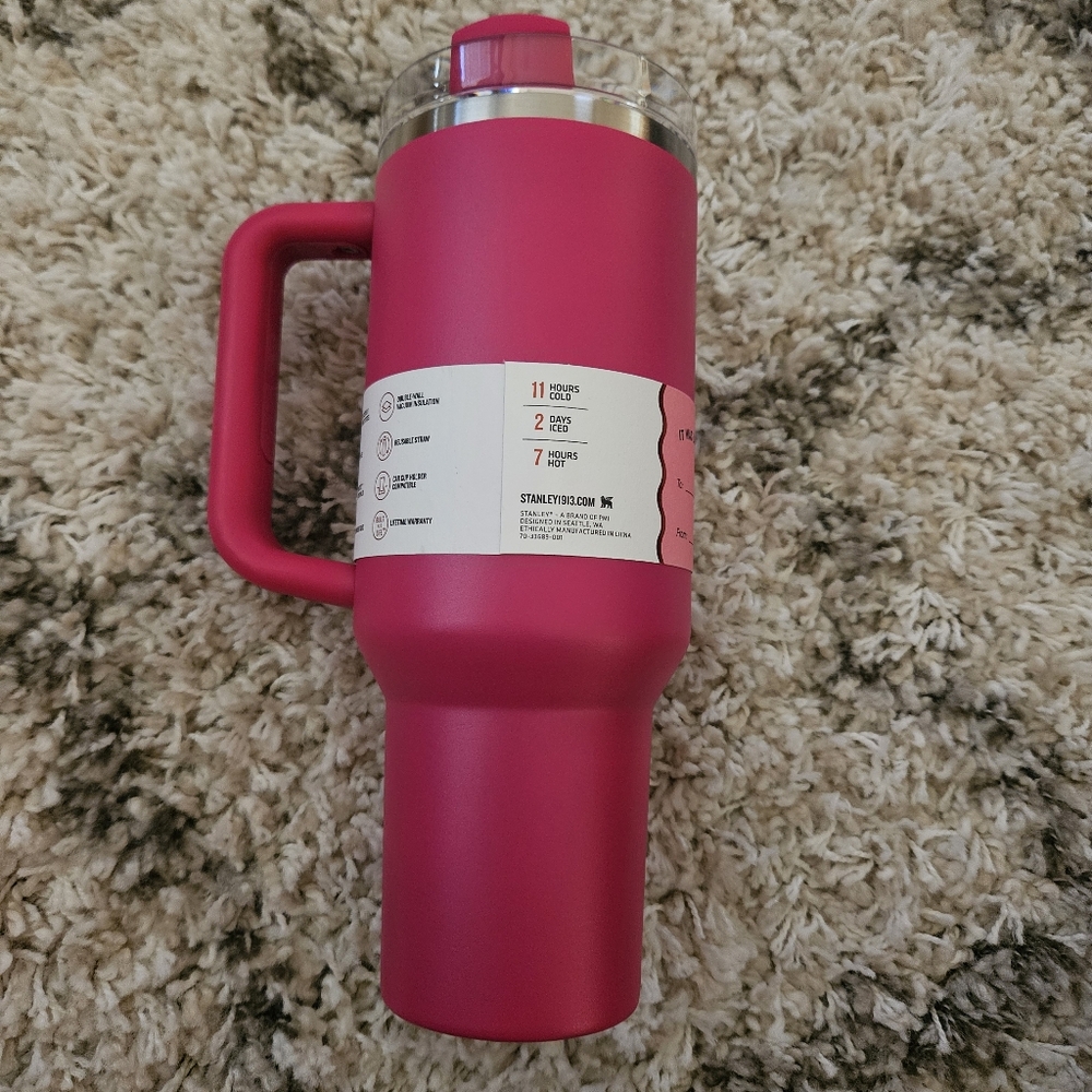 Stanley 40 oz Stainless Steel FlowState Quencher Tumbler Valentine Pink Target - Picture 2 of 7